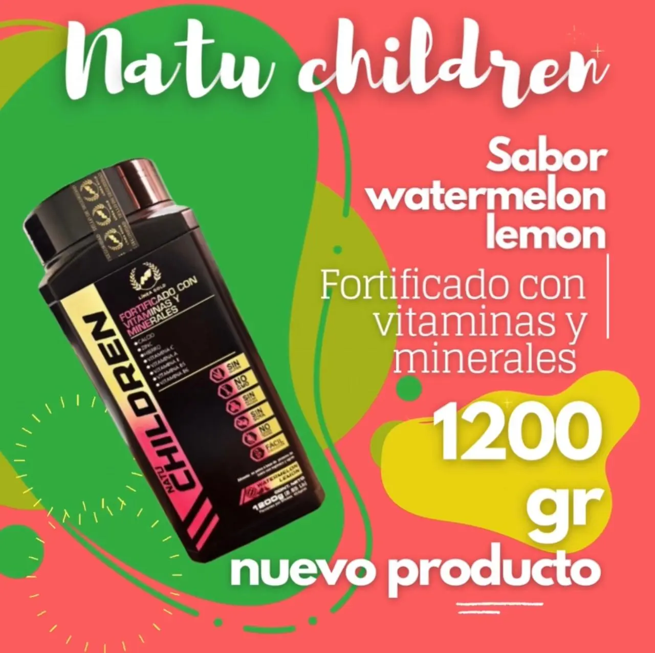 Suplemento nutricional infantil en polvo sabor sandía y limón - Fortalece el crecimiento y mejora la concentración diaria - Imagen 2
