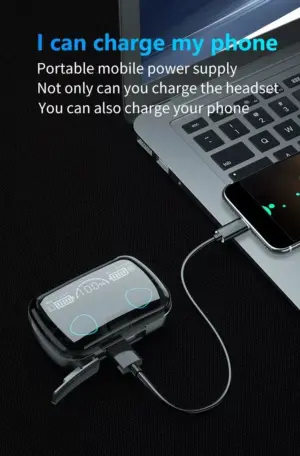 Set x2 Audífonos inalámbricos M10 Bluetooth TWS con estuche de carga digital - Disfrutas sonido envolvente y cargas tu celular en cualquier lugar