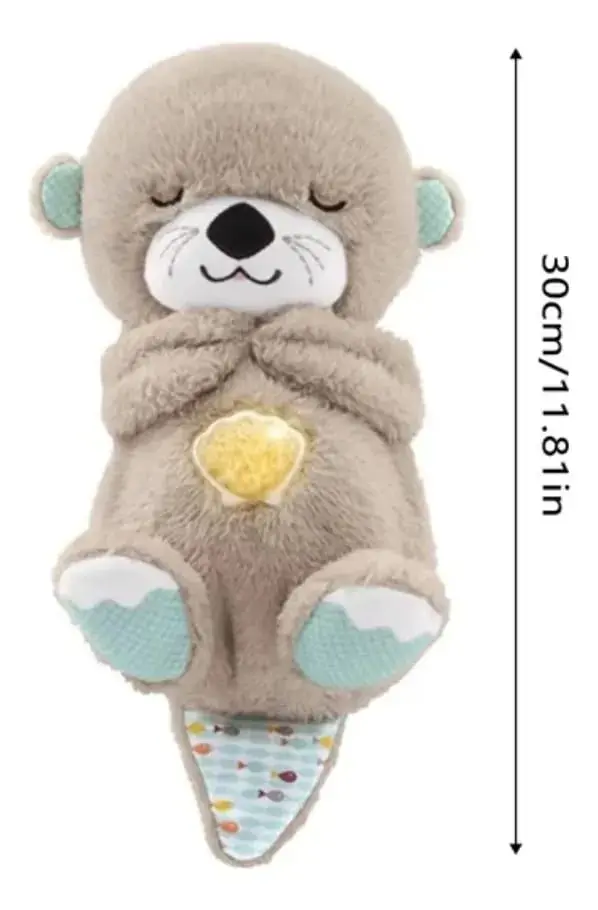 Peluche de nutria antiestrés con respiración y música - Ayuda a calmar al bebé para que logre dormir profundamente