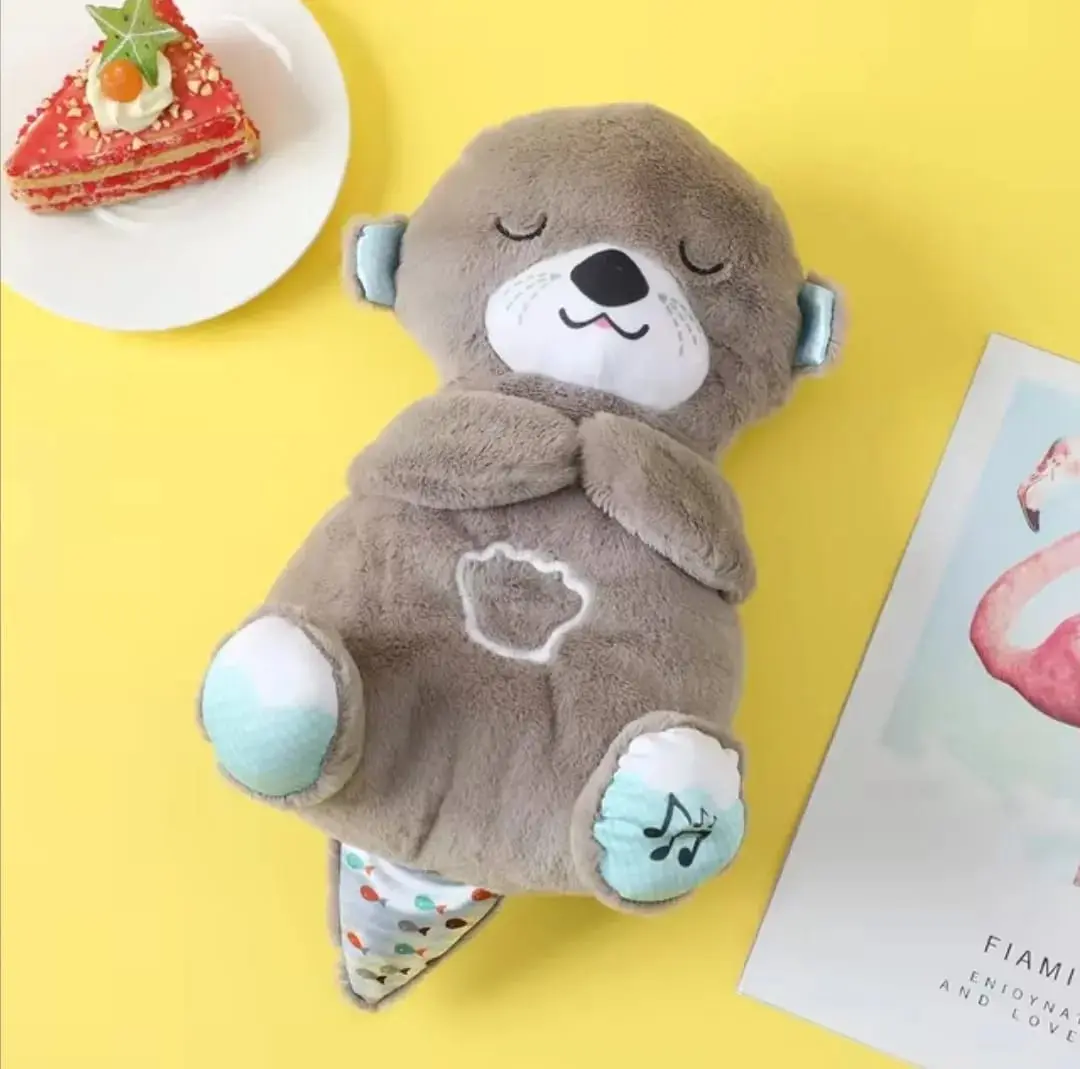 Peluche de nutria antiestrés con respiración y música - Ayuda a calmar al bebé para que logre dormir profundamente