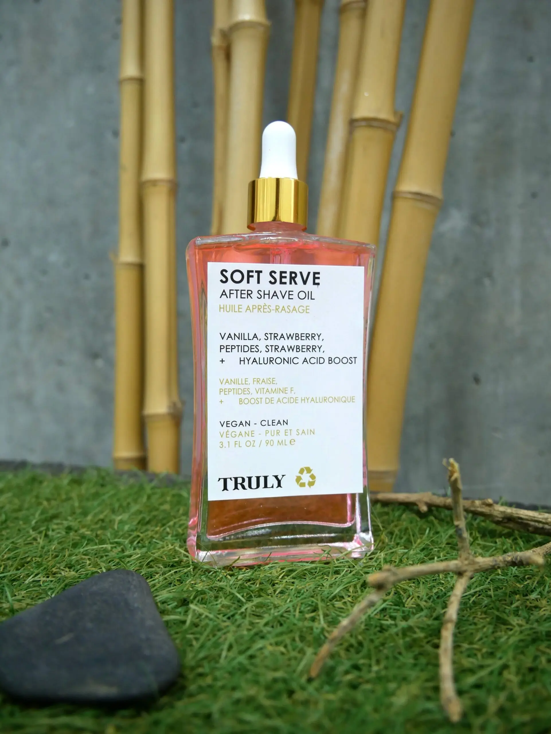 Aceite Truly after shave con gotero de vidrio
