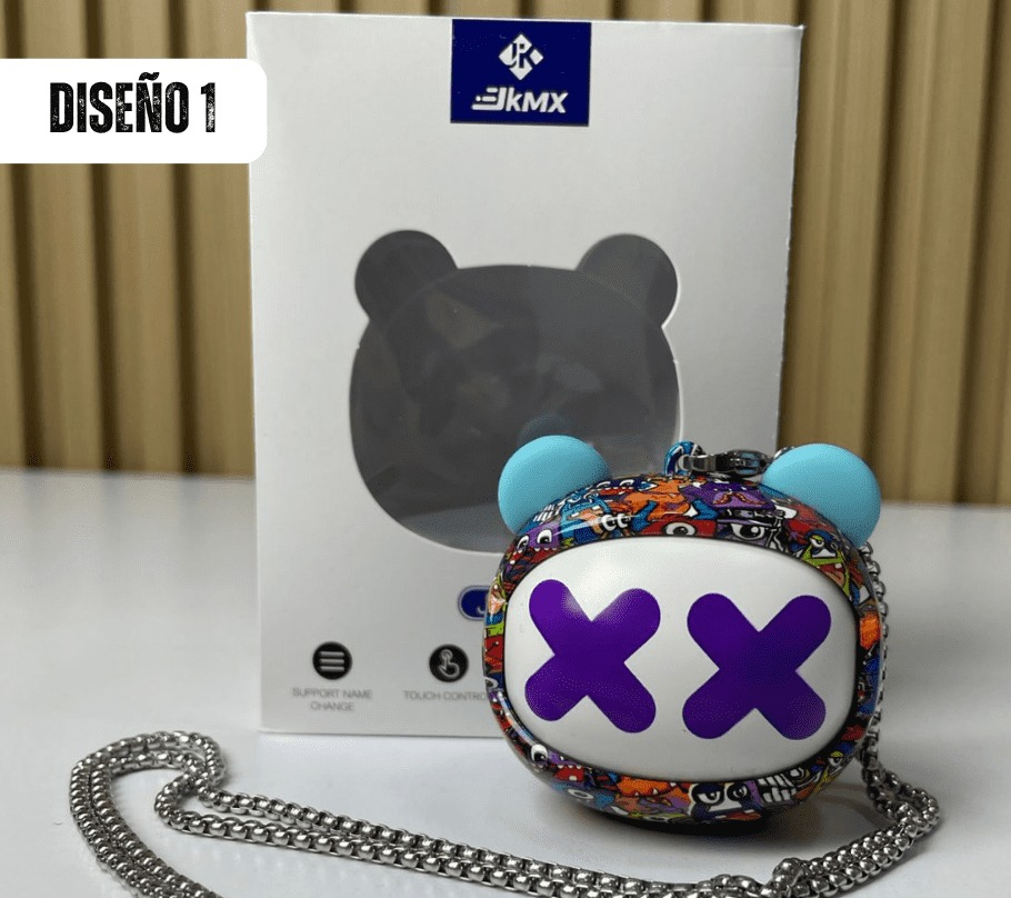 Audífonos inalámbricos TWS con estuche de personaje y micrófono - Disfrutas música sin cables y proteges tus auriculares en todo momento