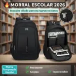 Bolso escolar impermeable para laptop de 17 pulgadas - Protege tus equipos y libros diarios bajo la lluvia