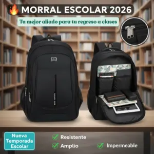 Bolso escolar impermeable para laptop de 17 pulgadas - Protege tus equipos y libros diarios bajo la lluvia