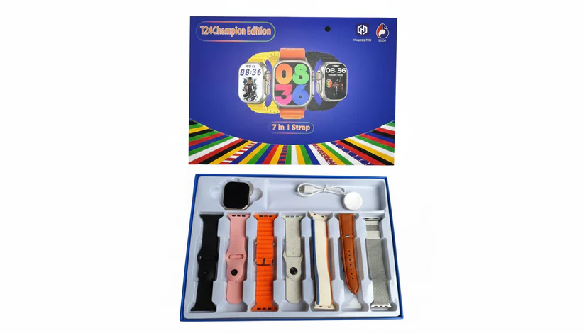 Reloj Inteligente T24 Champion Edition con correas intercambiables y GPS - Monitorea tu salud y recibe llamadas sin teléfono