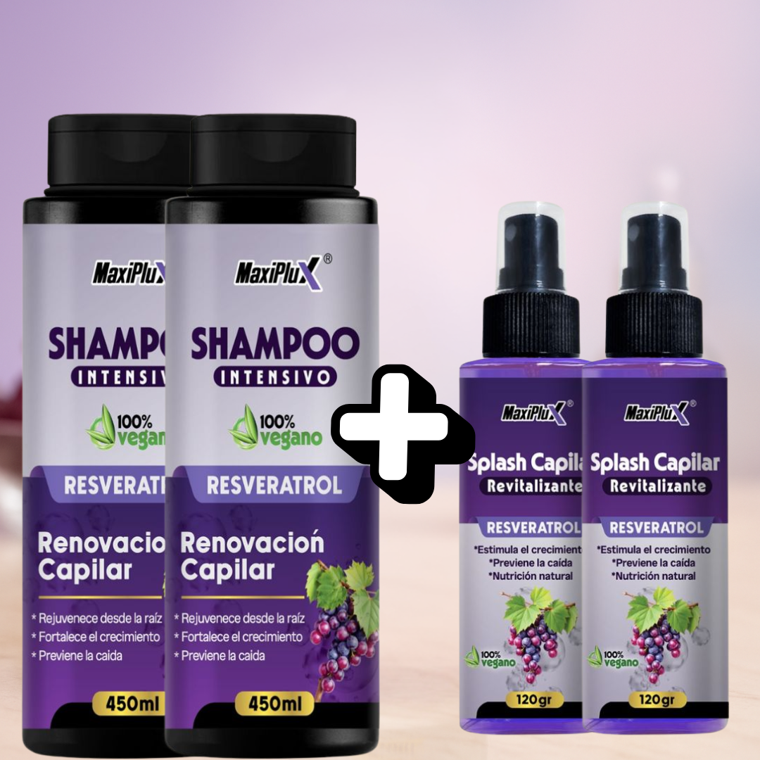 Combo shampoo y splash con resveratrol x2