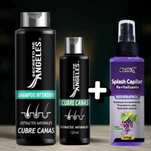 Shampoo Cubrecanas y Splash Capilar - Oscurece y Protege tu Color