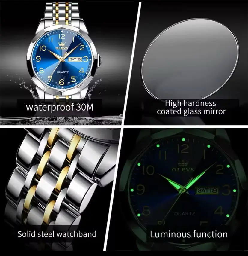 G11 Reloj Olevs Plata-Azul
