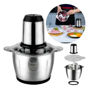 Procesador de Alimentos Electrico de 3 Litros en Acero - Pica Carne y Vegetales Rapido