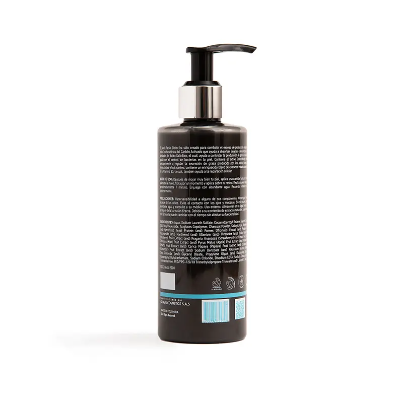 Jabón facial detox para piel grasa con control de sebo - Elimina impurezas y equilibra el rostro diario