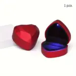 Caja de Lujo Anillo Luz Corazón Rojo - Imagen 3