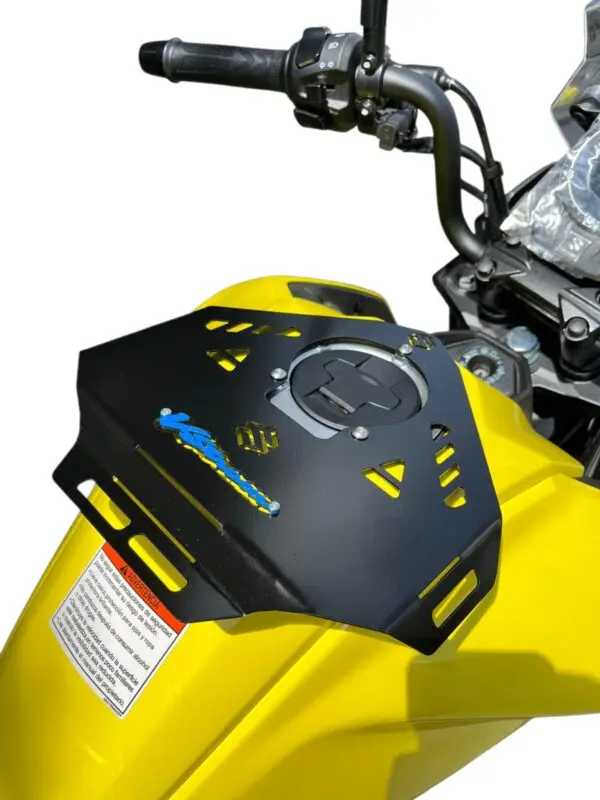 Parrilla de tanque para moto Suzuki Vstrom 160 en acero inoxidable - Protege la pintura contra rayones y transporta equipaje ligero