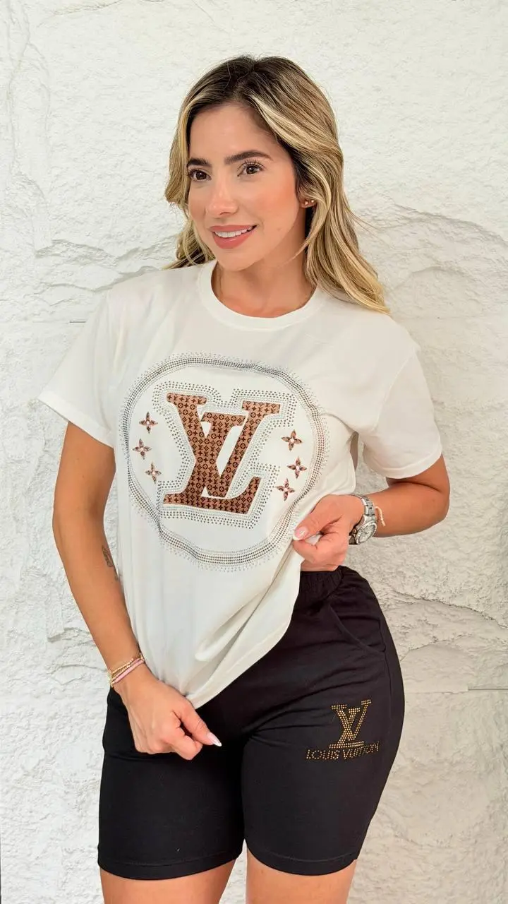 Conjunto Bermuda Louis Vuitton Laser para mujer en licra algodón - Disfruta frescura y comodidad diaria en tus viajes o salidas casuales