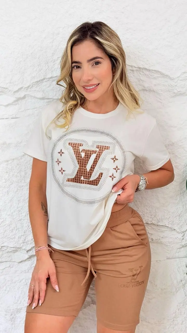 Conjunto Bermuda Louis Vuitton Laser para mujer en licra algodón - Disfruta frescura y comodidad diaria en tus viajes o salidas casuales