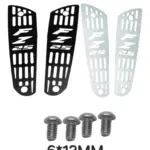 Kit de protectores laterales para Yamaha FZ 25 en acero negro y brillante, con rejillas ranuradas e incluye cuatro tornillos de 6x12 mm
