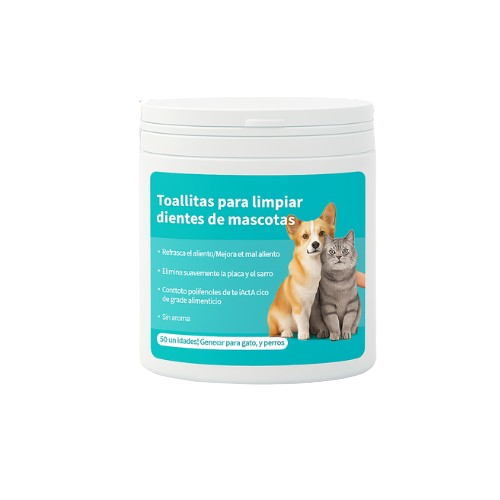 Set x2 Toallitas dentales para perros y gatos en formato dedal - Remueven placa y sarro mientras mejoran el aliento