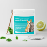 Set x2 Toallitas dentales para perros y gatos en formato dedal - Remueven placa y sarro mientras mejoran el aliento