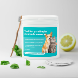 Set x2 Toallitas dentales para perros y gatos en formato dedal - Remueven placa y sarro mientras mejoran el aliento