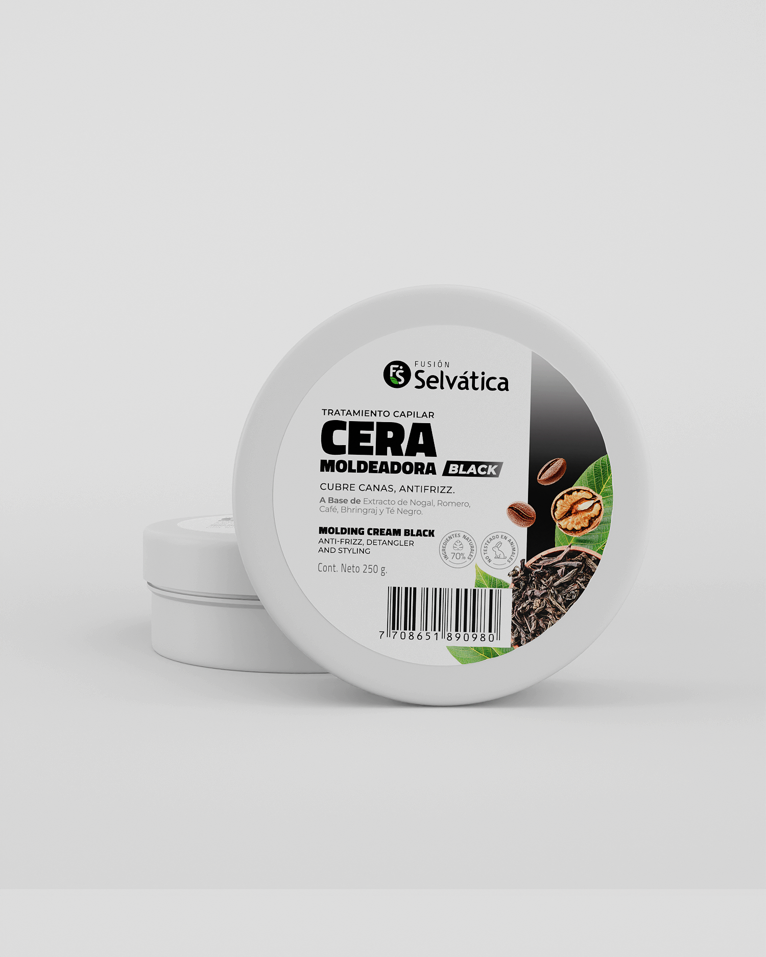 Cera Moldeadora Cubre Canas Black 250ml - Fija tu Peinado y Oscurece Canas