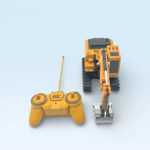 Excavadora de juguete a control remoto con brazo articulado - Estimula la coordinación motora mientras los niños juegan