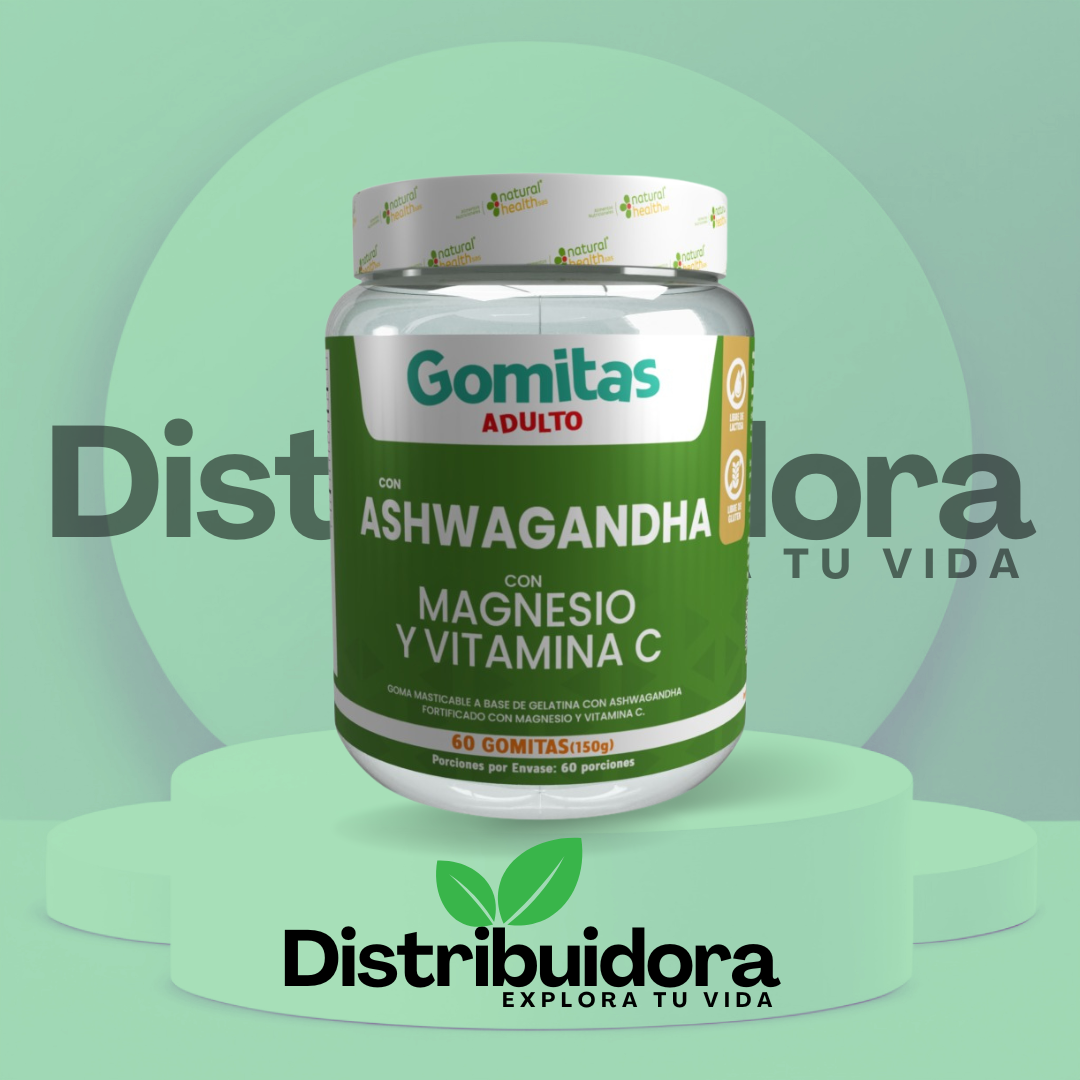 Gomitas de Ashwagandha y Magnesio Naturales - Reducen el estrés y mejoran el descanso