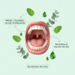 Nova Fresh bucal 30 ml con menta y eucalipto sobre fondo verde claro, sin alcohol y con acción antibacteriana para neutralizar el mal olor.