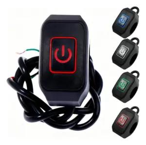 Set x3 Interruptor con LED para manubrio de motocicleta - Controlas luces auxiliares con facilidad