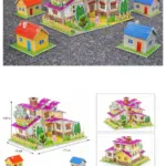 Rompecabezas 3D Pack 3 Modelos Castillo Granja y Casa - Estimula la creatividad infantil sin pantallas - Imagen 5