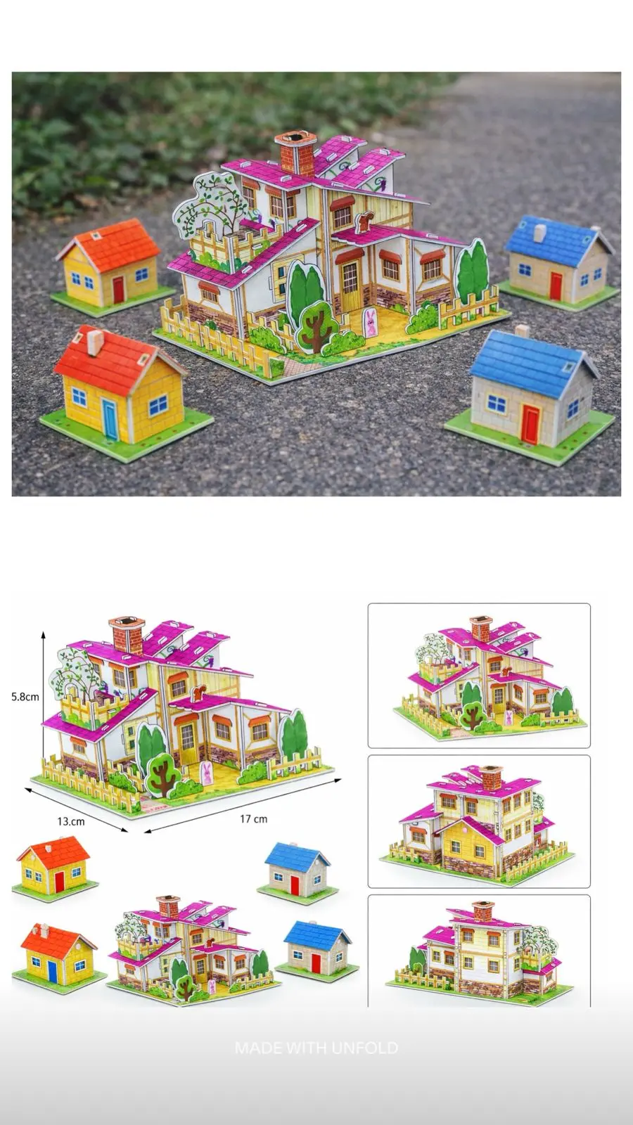 Rompecabezas 3D Pack 3 Modelos Castillo Granja y Casa - Estimula la creatividad infantil sin pantallas