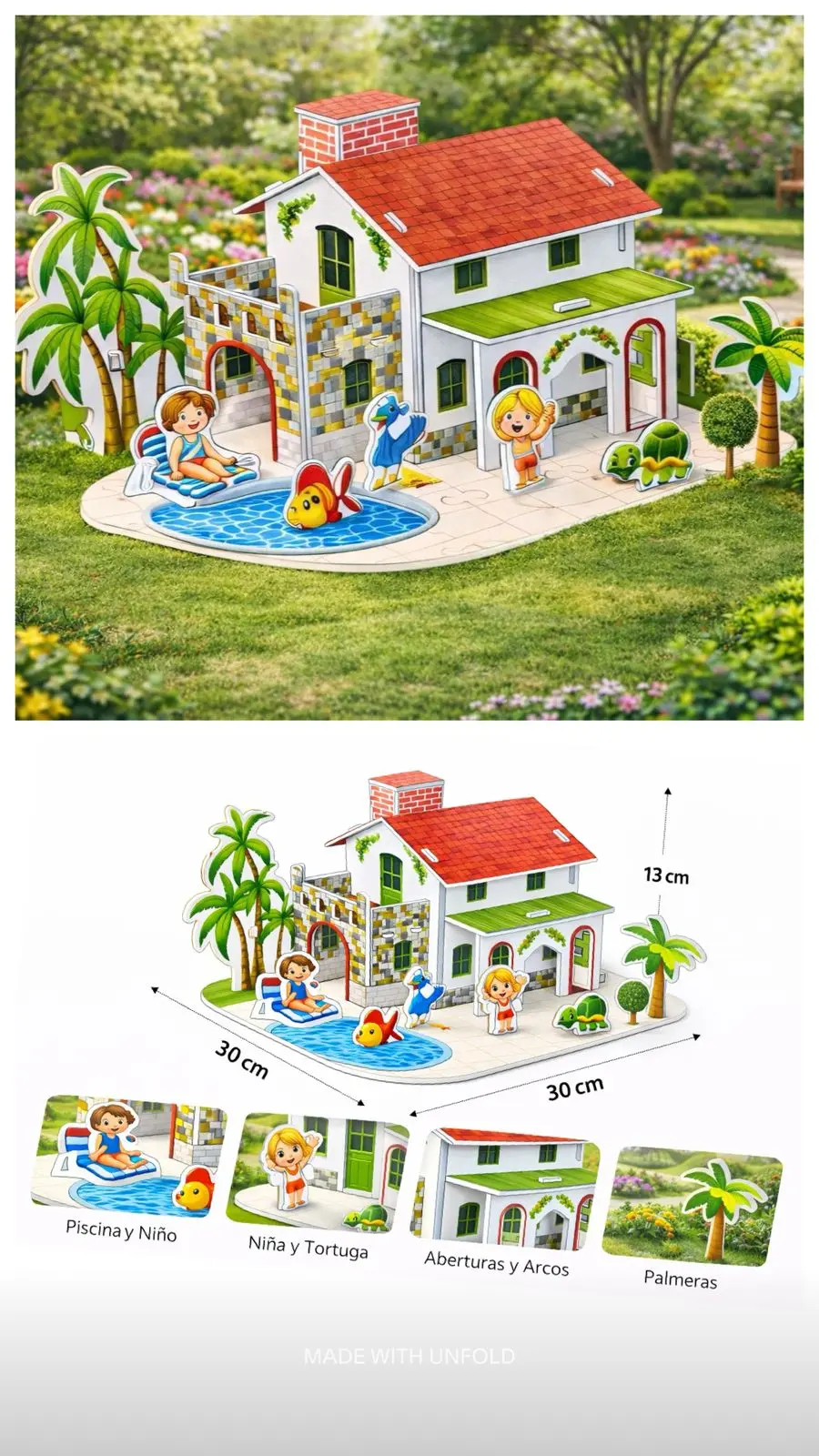 Rompecabezas 3D Pack 3 Modelos Castillo Granja y Casa - Estimula la creatividad infantil sin pantallas