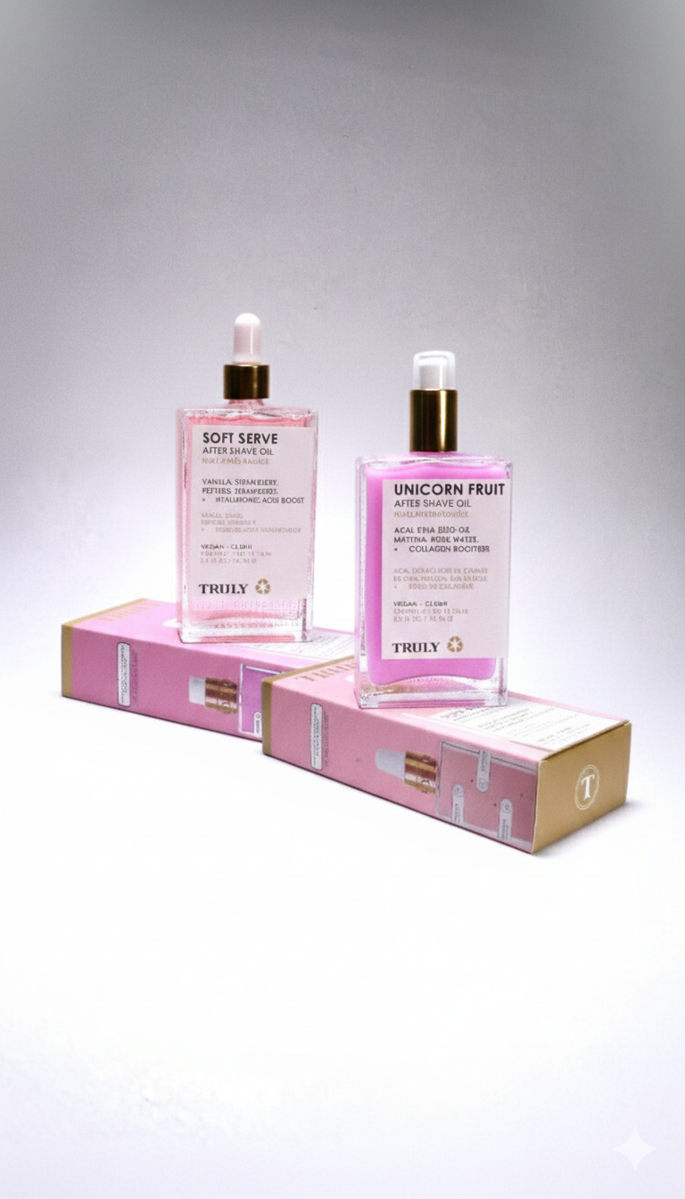 Envases del tónico y serum Truly juntos