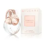 Perfume Bvlgari Omnia Crystalline Eau de Toilette de 100 ml con frasco circular transparente y detalles metálicos en caja blanca.