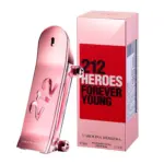 Perfume 212 Heroes de 80 ml para mujer, botella metálica rosa con forma de patineta y caja a juego.