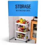 Empaque del organizador carrito de 3 niveles con ruedas para cocina