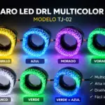 Faro LED RGB Ojo de Angel 15000lm para Moto y Auto - Personalizas los colores desde tu celular