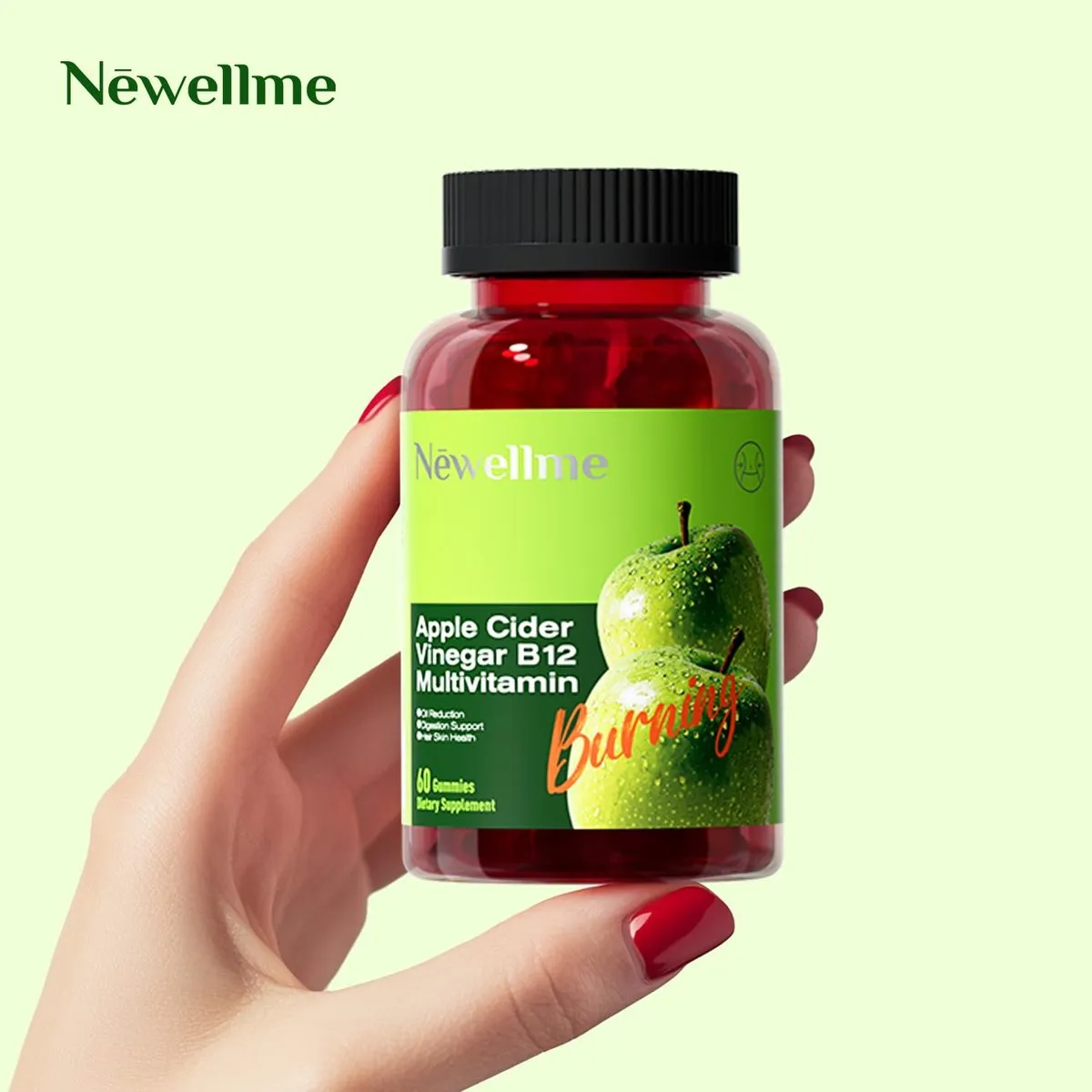 Gomitas de Vinagre de Sidra de Manzana con Vitamina B12 60 Unidades - Potencia tu metabolismo diario