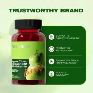 Gomitas de Vinagre de Sidra de Manzana con Vitamina B12 60 Unidades - Potencia tu metabolismo diario
