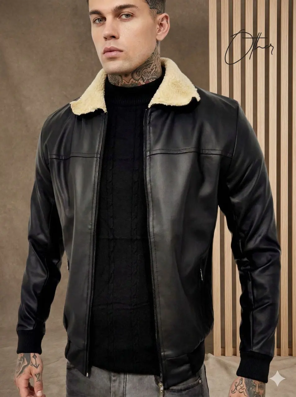 Chaqueta Cuero Textil Ovejera T21C