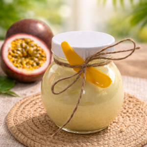 Mantequilla corporal con aroma tropical de maracuyá
