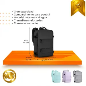 Mochila de viaje impermeable con compartimento para laptop