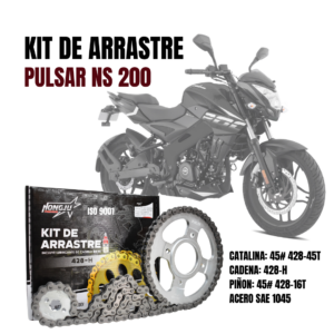 Kit de arrastre para Pulsar NS200 con cadena reforzada 428H