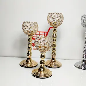 Set x3 Candelabros de Pedestal Cristal y Metal - Elegancia y Luz para tu Mesa