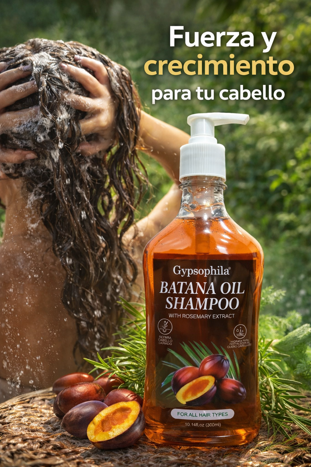 Textura y color del shampoo de batana