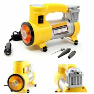 Compresor de Aire Portatil 12V A109 con Manometro y Linterna LED - Infla en la Via