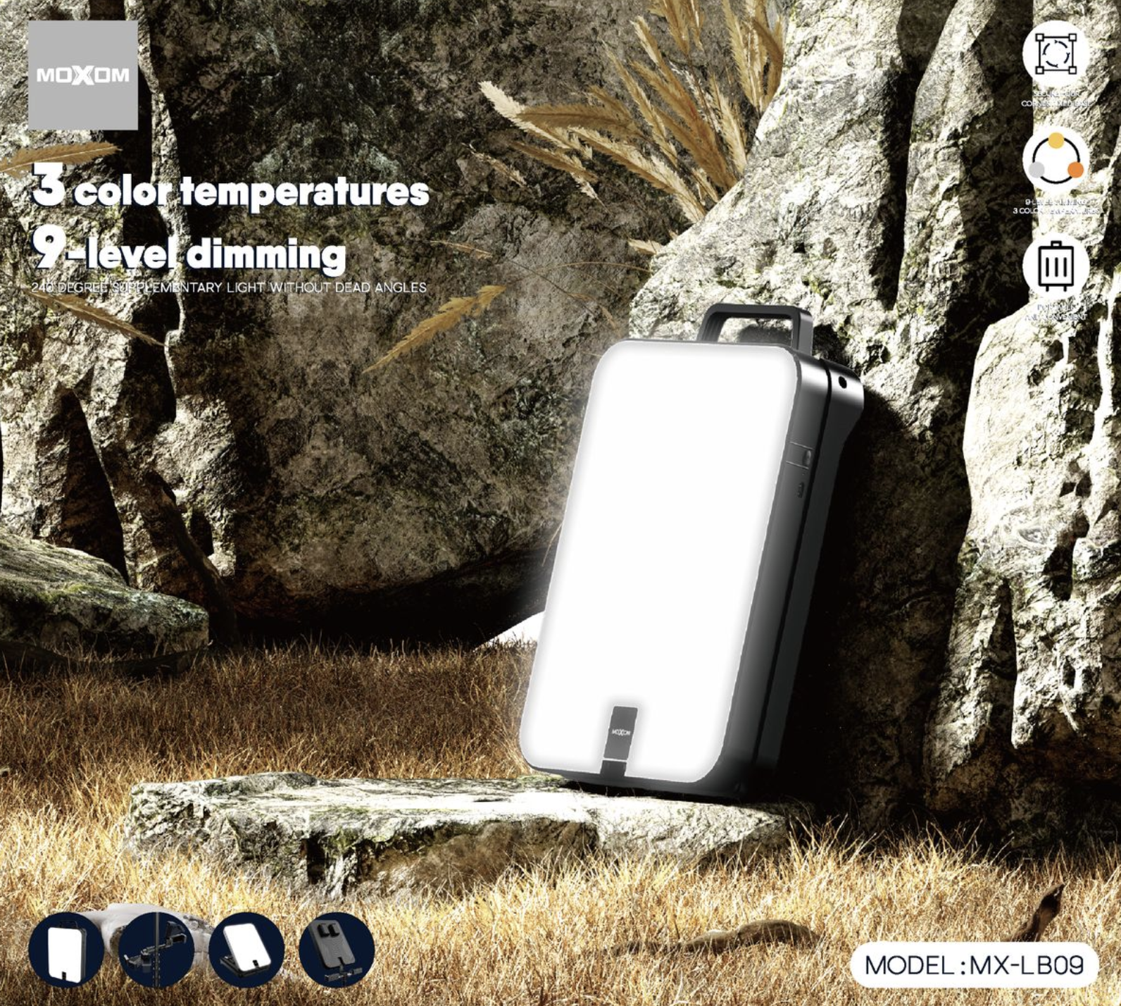 Aro de Luz Portatil Moxom MX-LB09 con Tripode Retractil - Ilumina tus Videos