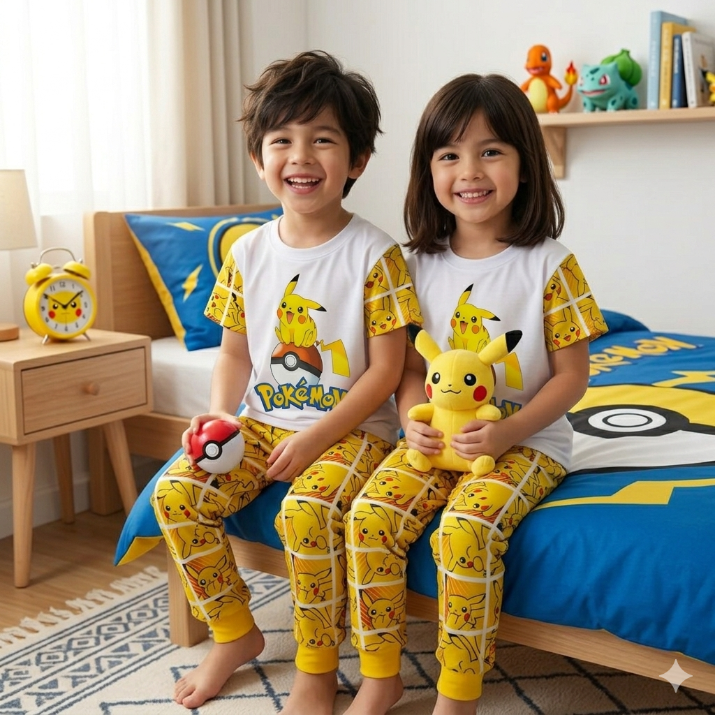 Pijama para niño de Pokémon en tela suave - Garantiza un descanso fresco y cómodo toda la noche
