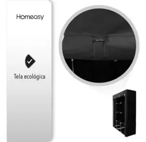 Closet Armable Portatil de 3 Cuerpos - Organiza ropa y calzado con 8 compartimientos