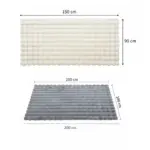 Tapete burbujas texturizado, beige (150x90 cm) y gris (200x180 cm), felpa ultra suave para sala y hogar.