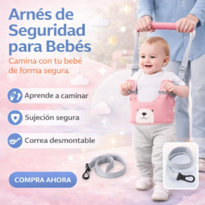 Arnés caminador para bebé ajustable y ergonómico - evita caídas peligrosas mientras aprende a caminar