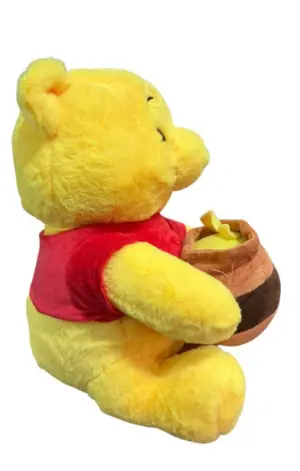 Peluche Winnie Pooh clásico con suéter rojo y tarro de miel - Brinda abrazos reconfortantes y decora habitaciones infantiles
